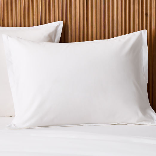 Premier Warm White Organic Cotton Percale 500 Thread Count Standard Pillow Shams Set of 2