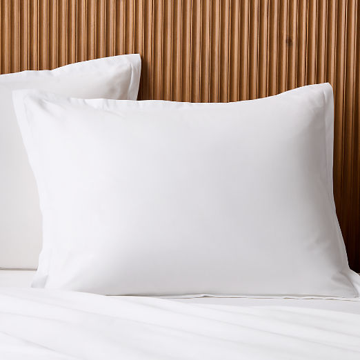 Premier White Organic Cotton Sateen 600 Thread Count Standard Pillow Shams Set of 2