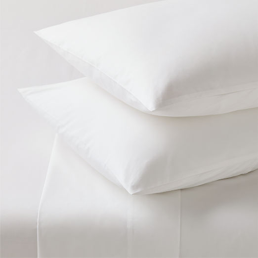 Premier White Organic Cotton Percale 500 Thread Count Sheet Set