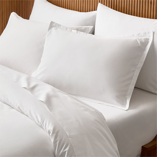 Premier White Organic Cotton Sateen 600 Thread Count King Duvet Cover
