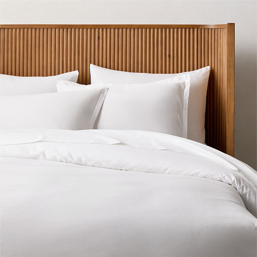 Premier White Organic Cotton Sateen 600 Thread Count Full/Queen Duvet Cover