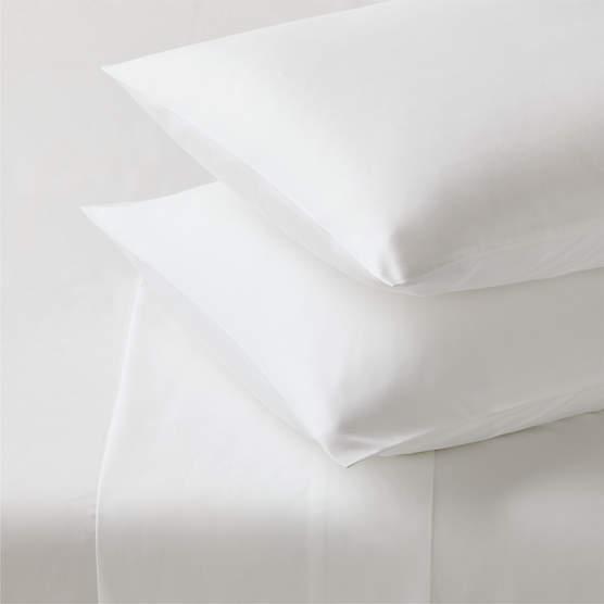 Premier White Organic Cotton Sateen 600 Thread Count King Sheet Set
