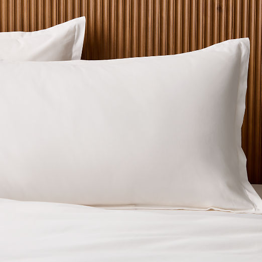 Premier Warm White Organic Cotton Sateen 600 Thread Count Pillow Shams Set of 2
