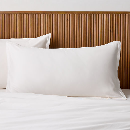 Premier Warm White Organic Cotton Sateen 600 Thread Count King Pillow Shams Set of 2