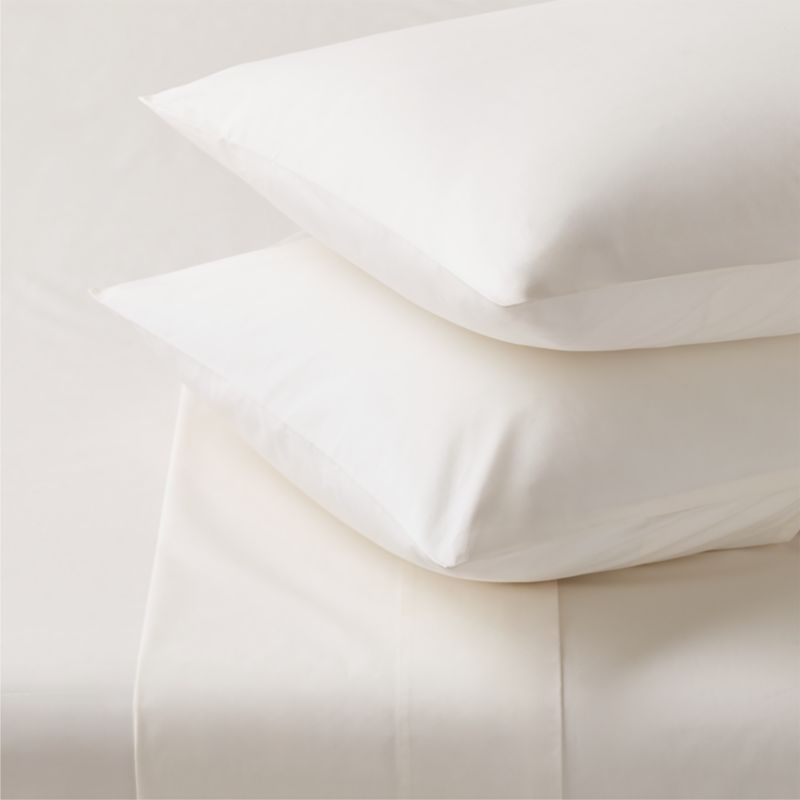 View Premier Warm White Organic Cotton Percale 500 Thread Count King Sheet Set details