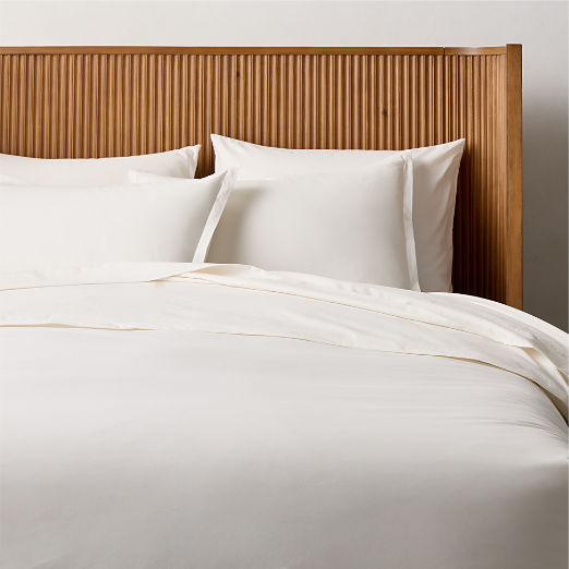 Premier Warm White Organic Cotton Percale 500 Thread Count Full/Queen Duvet Cover