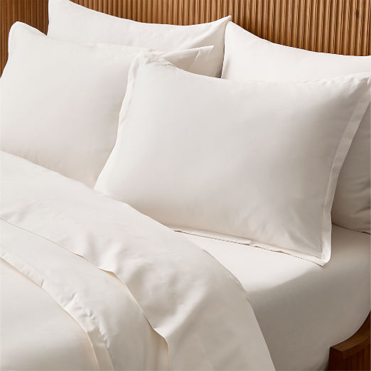 Premier Warm White Organic Cotton Sateen 600 Thread Count Full/Queen Duvet Cover