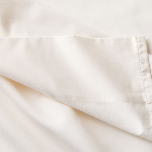 Premier Warm White Organic Cotton Sateen 600 Thread Count Queen Sheet Set