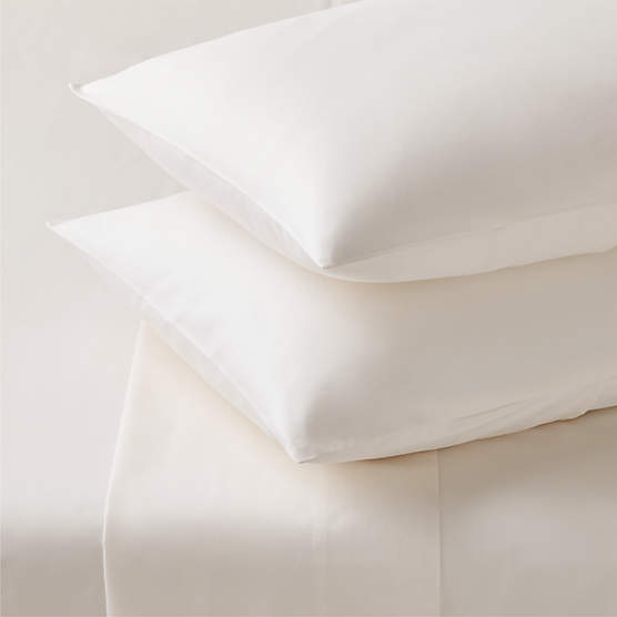 Premier Warm White Organic Cotton Sateen 600 Thread Count Queen Sheet Set