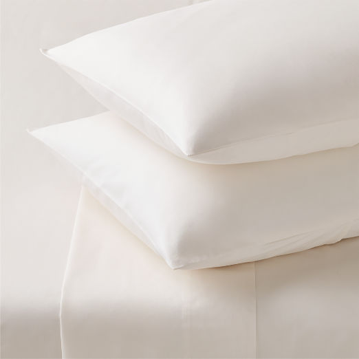 Premier Warm White Organic Cotton Sateen 600 Thread Count Queen Sheet Set