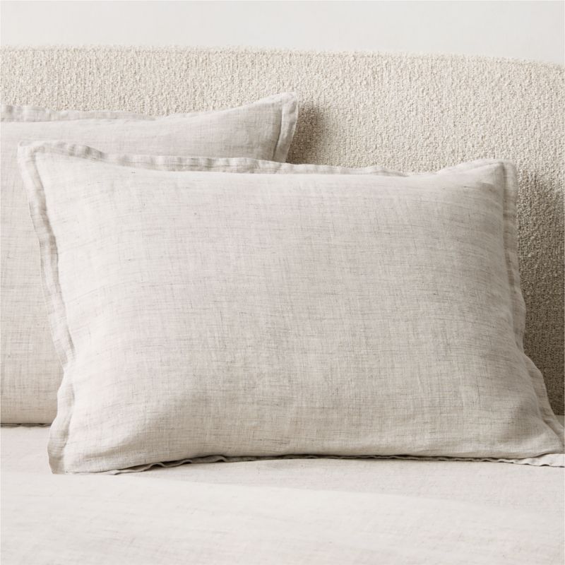 Viewing product image Premier Flax EUROPEAN FLAX™-Certified Heathered Linen Standard Pillow Shams Set of 2 - image 1 of 9
