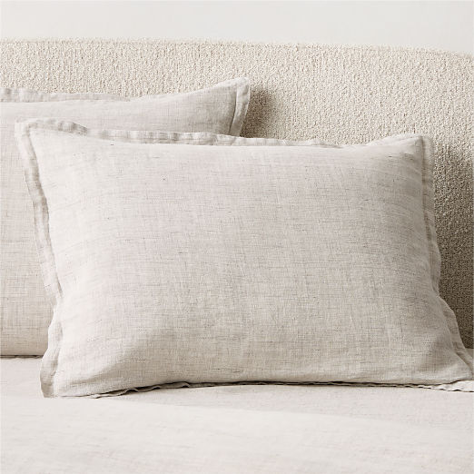 Premier Flax European Heathered Linen Standard Pillow Shams Set of 2