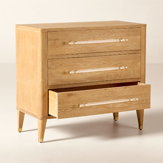 Probst 40" Oak 3-Drawer Bedside Dresser