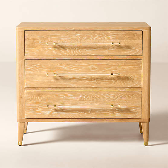 Probst 40" Oak 3-Drawer Bedside Dresser