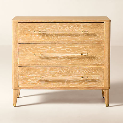 Probst 40" Oak 3-Drawer Bedside Dresser