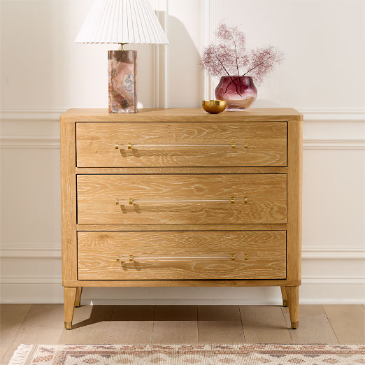 Probst 40" Oak 3-Drawer Bedside Dresser