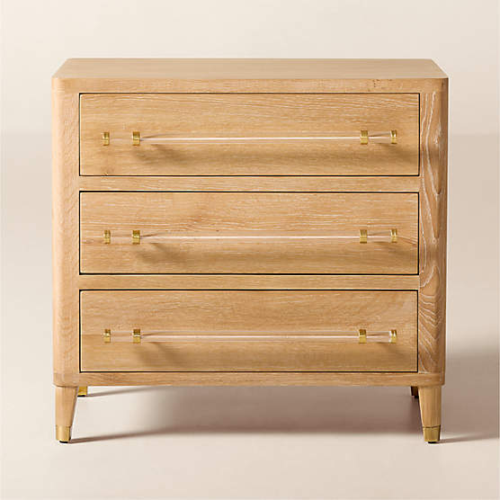 Probst 3-Drawer Oak Nightstand