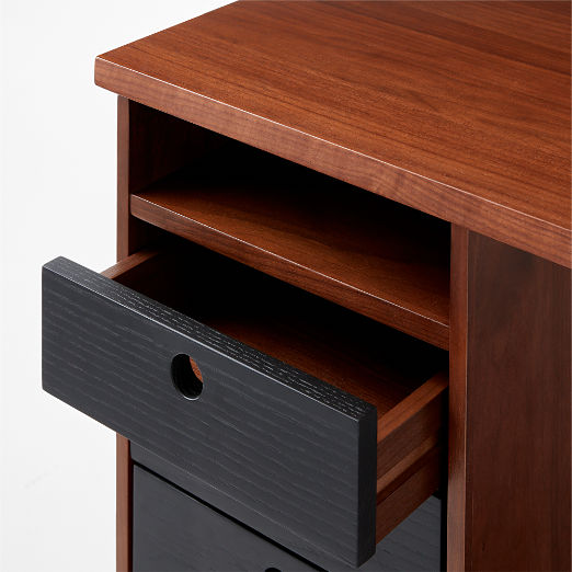 Proust 76" 6-Drawer Walnut Wood Desk by Gianfranco Frattini