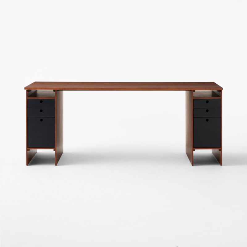 Proust 6-Drawer Walnut Wood Desk - image 1 of 7