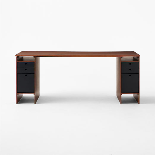 Proust 6-Drawer Walnut Wood Desk