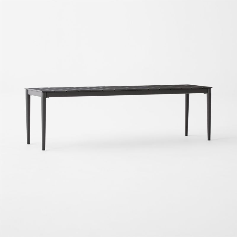 Proux 62" Charcoal Black Metal Outdoor Dining Bench - image 2 of 5