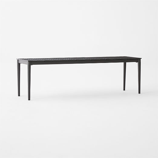Proux 62" Charcoal Black Metal Outdoor Dining Bench