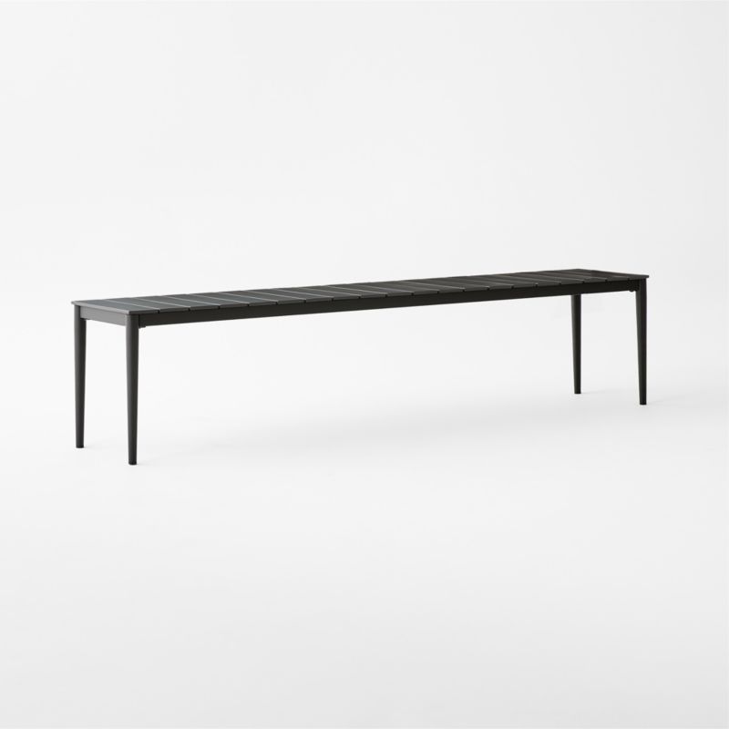 Proux 83" Charcoal Black Metal Outdoor Dining Bench - image 1 of 4