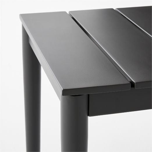 Proux 83" Charcoal Black Metal Outdoor Dining Bench