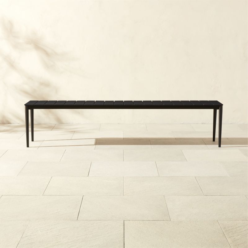 Proux 83" Charcoal Black Metal Outdoor Dining Bench - image 0 of 4