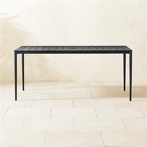 Proux 70" Charcoal Black Metal Outdoor Dining Table