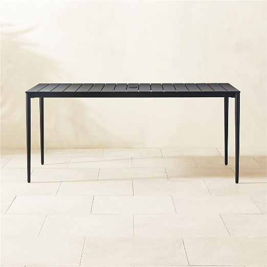 Proux Charcoal Black Metal Outdoor Dining Table 70"