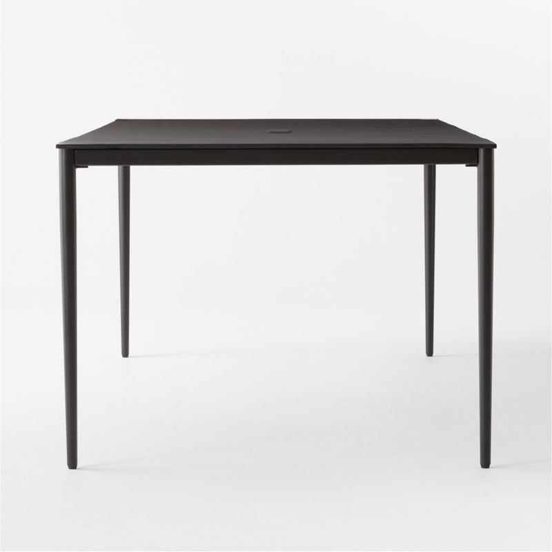 Proux 90 Charcoal Black Metal Outdoor Dining Table Reviews CB2 Canada