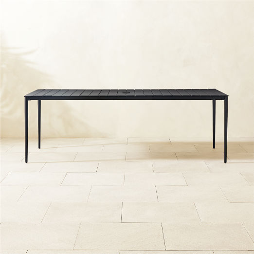 Proux Charcoal Black Metal Outdoor Dining Table 90"