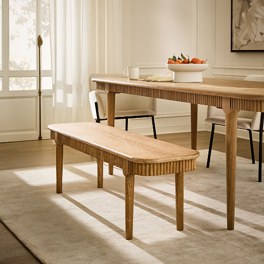 Providence 57" Cerused Oak Dining Bench