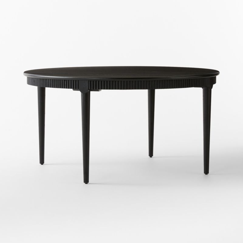 Providence 60" Round Black Ebonized Oak Wood Dining Table - image 6 of 10