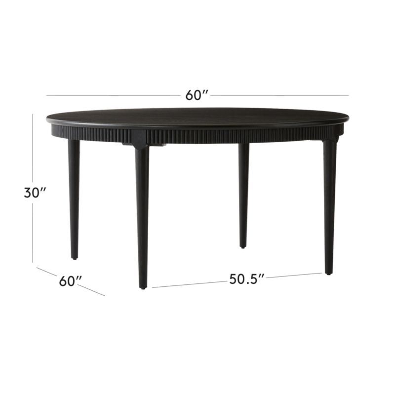 View Providence 60" Round Black Ebonized Oak Wood Dining Table - image 3 of 10