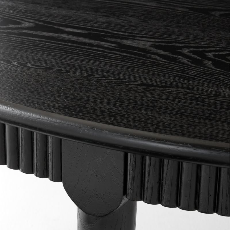 Providence 60" Round Black Ebonized Oak Wood Dining Table - image 7 of 10