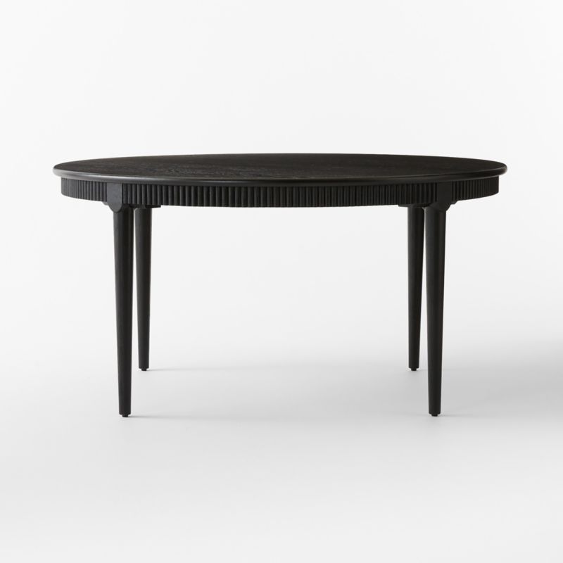 Providence 60" Round Black Ebonized Oak Wood Dining Table - image 5 of 10