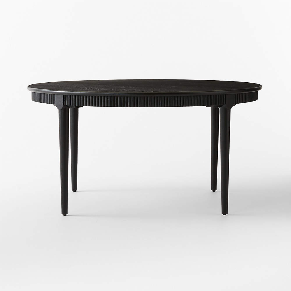 Providence Round Black Ebonized Oak Wood Dining Table 60'' + Reviews