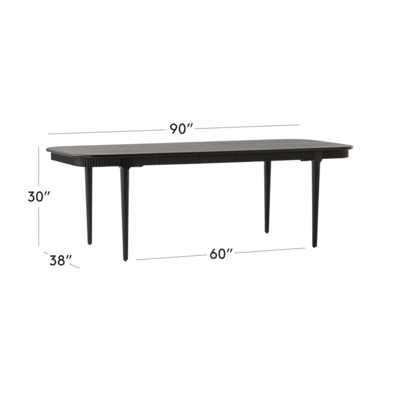 View Providence 90" Rectangular Black Ebonized Oak Wood Dining Table - image 3 of 12