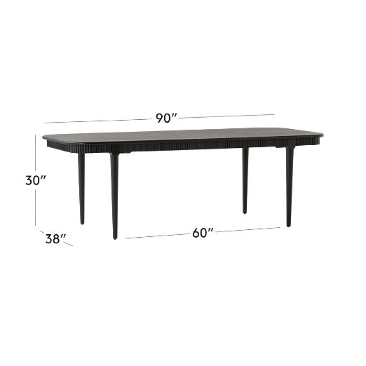 Providence 90" Rectangular Black Ebonized Oak Wood Dining Table