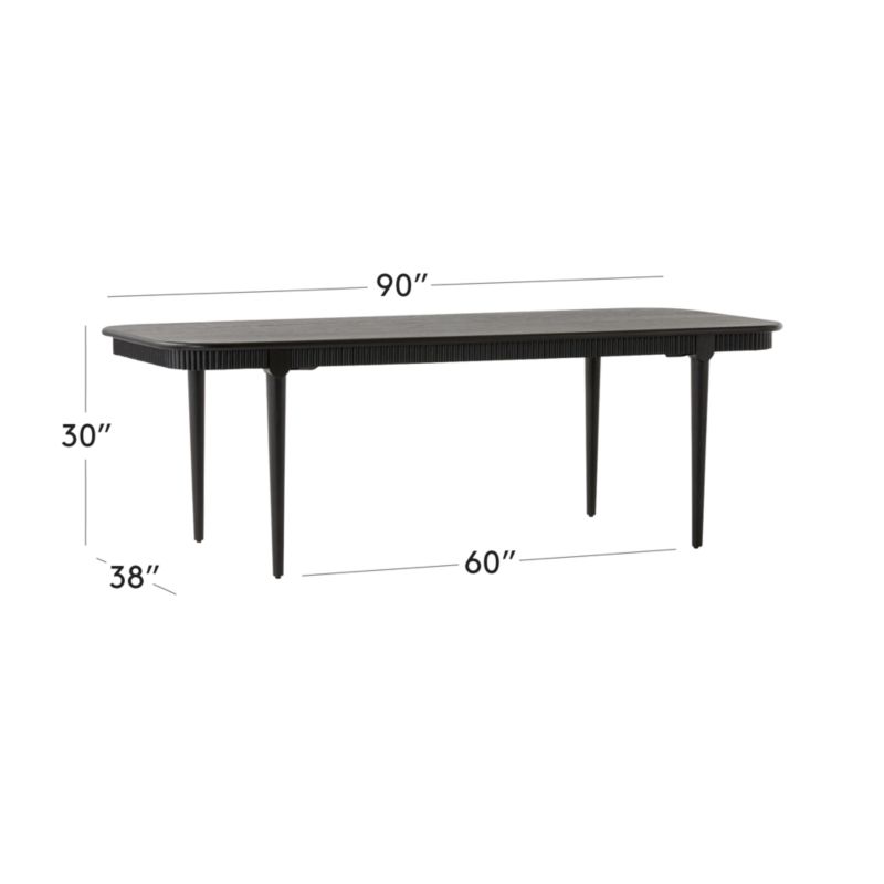 Providence 90" Rectangular Black Ebonized Oak Wood Dining Table