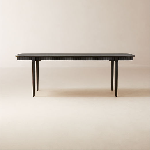 Providence 90" Rectangular Black Ebonized Oak Wood Dining Table