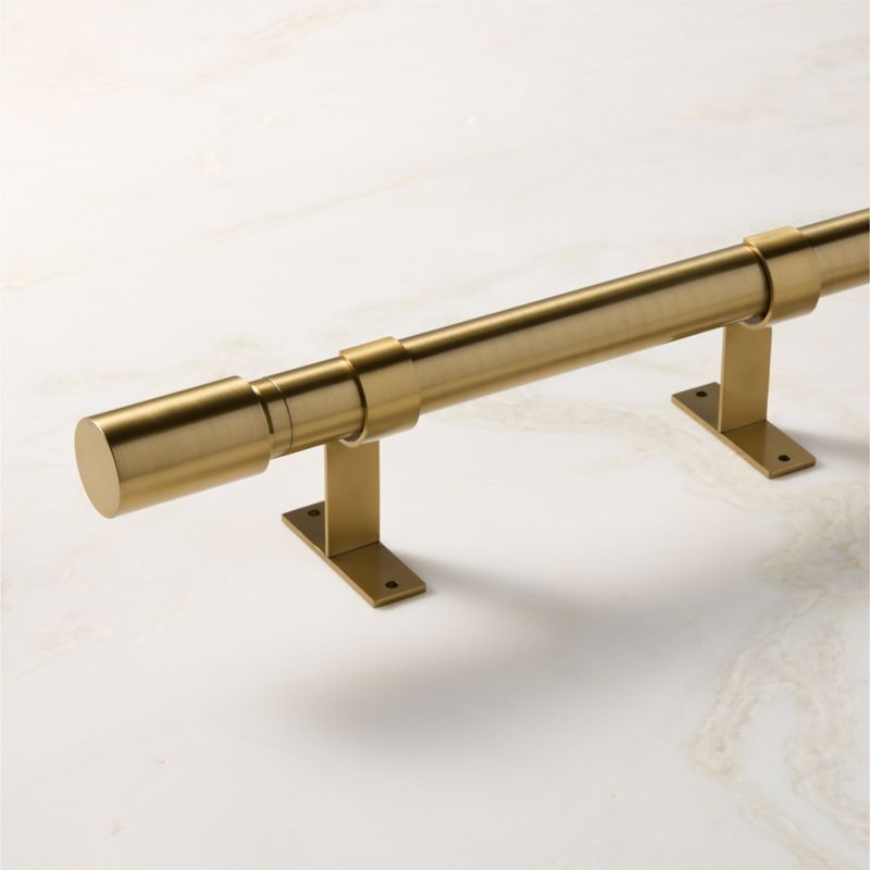 Viewing product image Porter 1.25" Adjustable Brushed Brass Curtain Rod 28"-48" - image 1 of 3