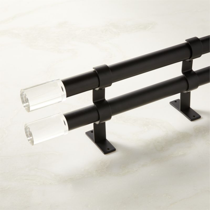 Viewing product image Porter Matte Black Double Curtain Rod with Acyrlic Finial 28"-48"x1.25" - image 1 of 1