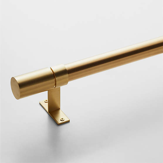 Porter Single Brushed Brass Curtain Rod 28"-48"x1.25"