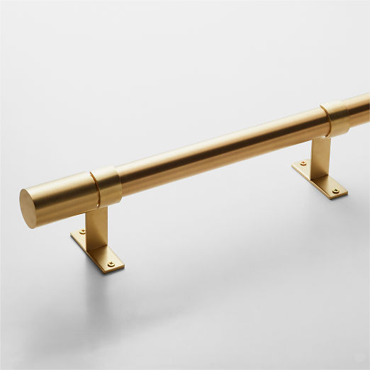 Porter Single Brushed Brass Curtain Rod 88"-120"x1.25"