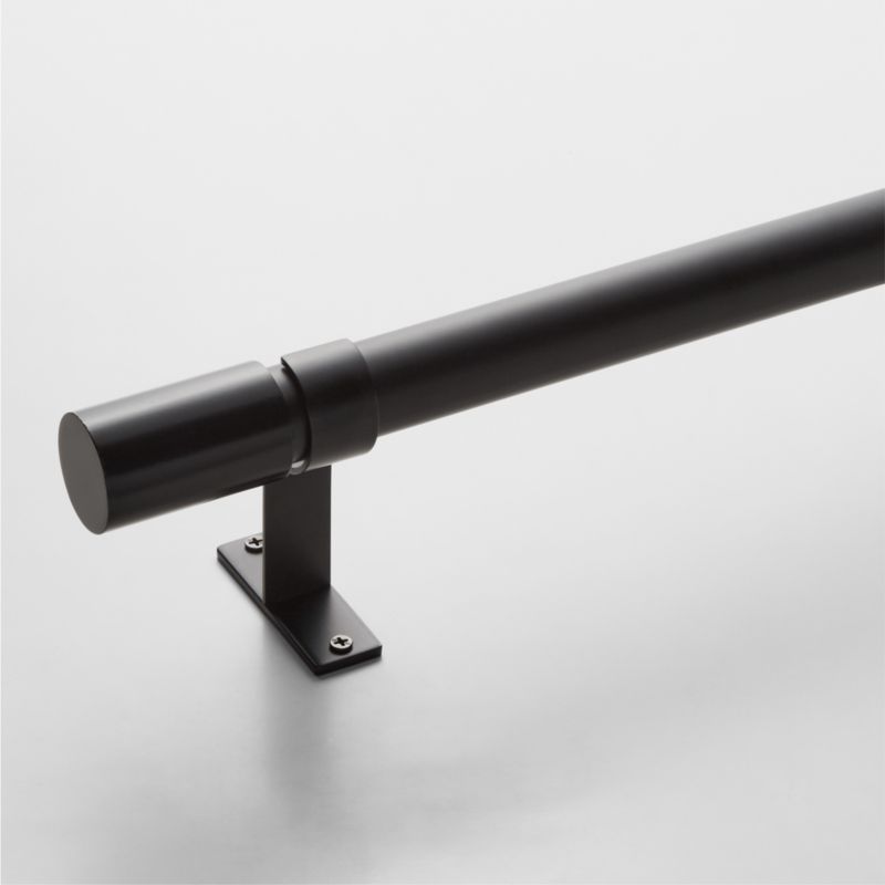 Viewing product image Porter Single Matte Black Curtain Rod 28"-48"x1.25" - image 1 of 3