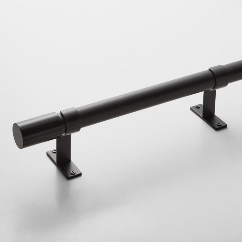 View Porter Single Matte Black Curtain Rod 88"-120"x1.25" details