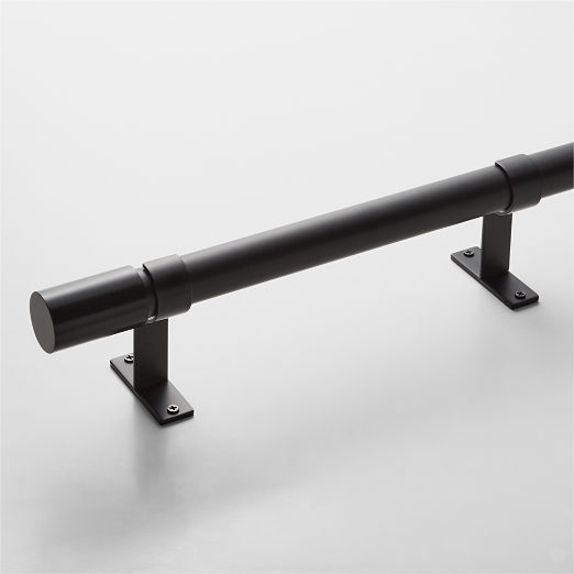 Porter Single Matte Black Curtain Rod 44"-88"x1.25"